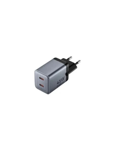 Cargador de Pared GaN Vention TZ-FCDH0-EU/ 2xUSB Tipo-C + Cable USB Tipo-C/ 45W