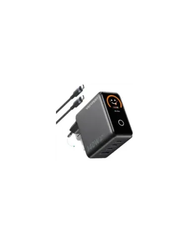 Cargador de Pared GaN Vention TZ-FCOH0-EU/ 3xUSB Tipo-C + Cable USB Tipo-C/ 1xUSB/ 140W