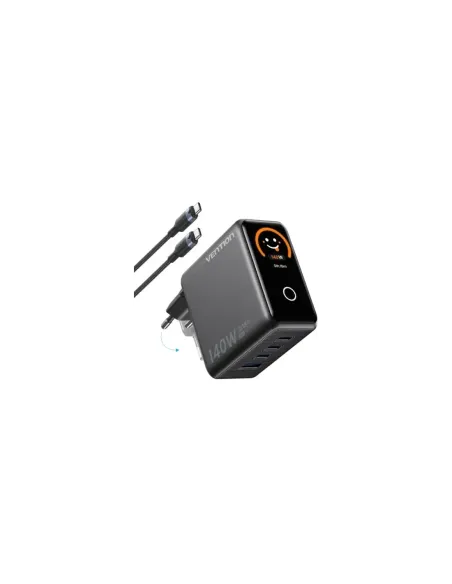 Cargador de Pared GaN Vention TZ-FCOH0-EU/ 3xUSB Tipo-C + Cable USB Tipo-C/ 1xUSB/ 140W