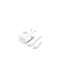 Cargador de Pared GaN Vention TZ-FEPW0-EU-02/ 1xUSB Tipo-C + Cable Lightning/ 20W