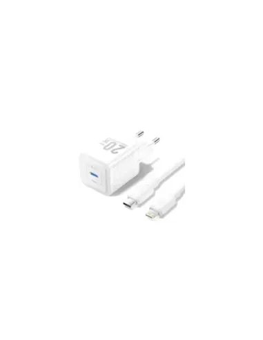 Cargador de Pared GaN Vention TZ-FEPW0-EU-02/ 1xUSB Tipo-C + Cable Lightning/ 20W