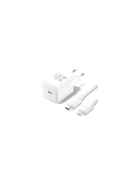 Cargador de Pared GaN Vention TZ-FEPW0-EU-02/ 1xUSB Tipo-C + Cable Lightning/ 20W