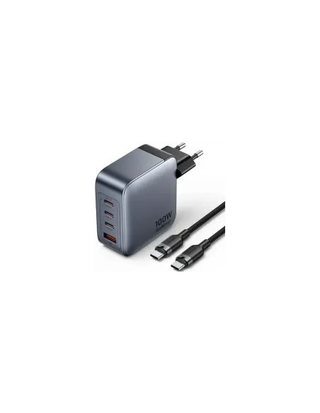 Cargador de Pared GaN Vention TZ-FETH0-EU/ 3xUSB Tipo-C/ 1xUSB/ 100W