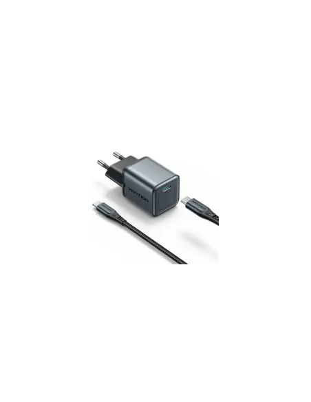 Cargador de Pared GaN Vention TZ-FEVH0-EU/ 1xUSB Tipo-C + Cable Lightning/ 20W