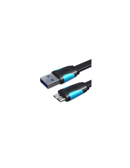 Cable USB 3.0 Vention VAS-A12-B050/ MicroUSB Macho - USB Macho/ 10W/ 5Gbps/ 50cm/ Azul y Negro