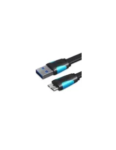 Cable USB 3.0 Vention VAS-A12-B100/ MicroUSB Macho - USB Macho/ Hasta 10W/ 5Gbps/ 1m/ Azul y Negro