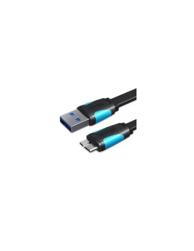 Cable USB 3.0 Vention VAS-A12-B100/ MicroUSB Macho - USB Macho/ Hasta 10W/ 5Gbps/ 1m/ Azul y Negro