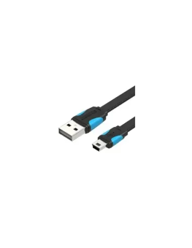 Cable USB 2.0 Vention VAS-A14-B100/ Mini USB Macho - USB Macho/ 480Mbps/ 1m/ Azul y Negro