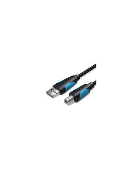 Cable USB 2.0 Impresora Vention VAS-A16-B500/ USB Tipo-B Macho - USB Macho/ 480Mbps/ 5m/ Negro