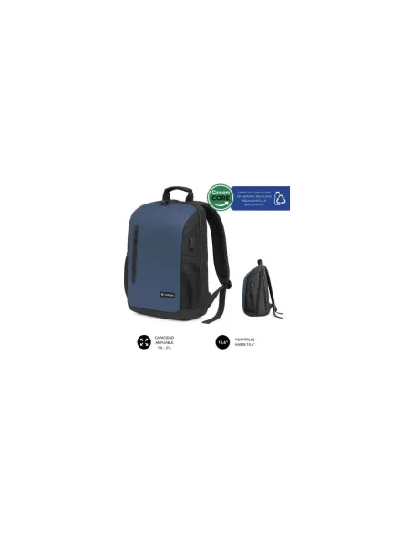 Mochila Subblim Xpand Air Padding Backpack para Portátiles hasta 15.6"/ 21L/ Puerto USB/ Azul