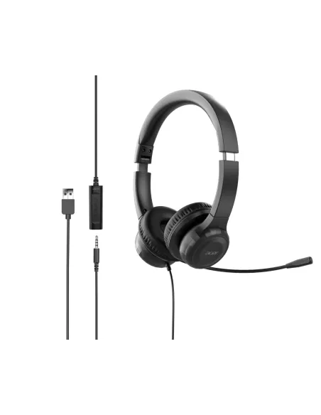 Acer AHW154 Auriculares Alámbrico De mano Oficina Centro de llamadas USB tipo A Negro
