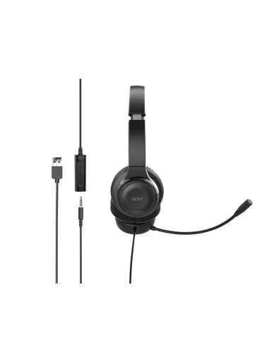 Acer AHW154 Auriculares Alámbrico De mano Oficina Centro de llamadas USB tipo A Negro