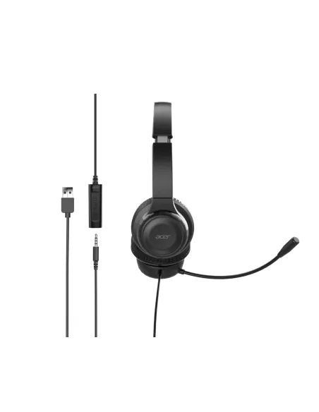Acer AHW154 Auriculares Alámbrico De mano Oficina Centro de llamadas USB tipo A Negro
