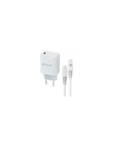 Cargador de Pared Muvit For Change MCPAK0044/ 1xUSB Tipo-C + Cable USB Tipo-C/ 20W