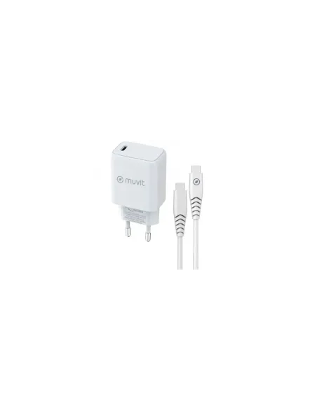Cargador de Pared Muvit For Change MCPAK0044/ 1xUSB Tipo-C + Cable USB Tipo-C/ 20W