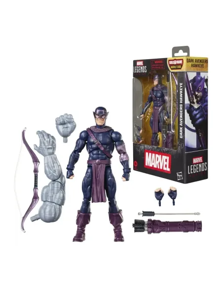 Figura hasbro marvel legends series build a figure marvel's box dark avengers hawkeye