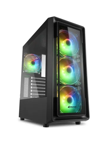 Caja sharkoon tk4 rgb atx 2xusb3.0 1xusb2.0 sin fuente negro