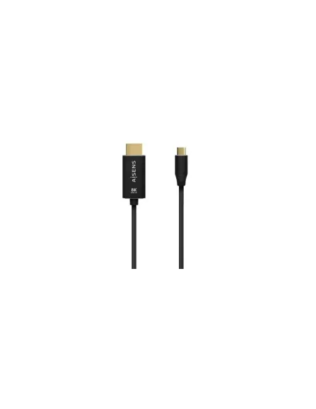 Cable Conversor Aisens A109-0711/ USB Tipo-C Macho - HDMI 8K Macho/ Hasta 27W/ 6000Mbps/ 1m/ Negro