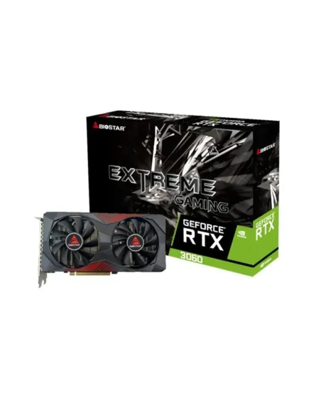 Tarjeta grafica biostar extreme gaming nvidia rtx 3060 12gb gddr6 - 3x dp - 1x hdmi pci express 4.0