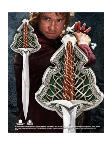 Replica espada de acero the noble collection el hobbit bilbo baggin dardo tamaño real 55 cm