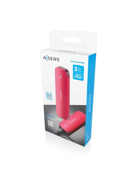 AISENS ASM2-027RED caja para disco duro externo Caja externa para unidad de estado sólido (SSD) Rojo M.2