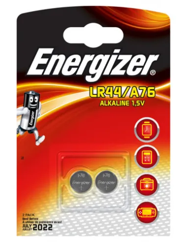 BLISTER 2 PILAS DE BOTON MODELO A76/LR44 ENERGIZER 639317