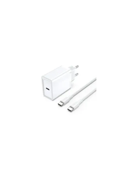 Cargador de Pared Vention FAHWF-EU/ 1xUSB Tipo-C + 2x Cable USB Tipo-C/ 25W