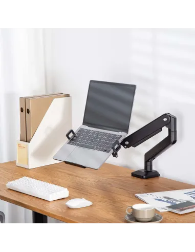AISENS Soporte Universal para Portátil de 12-17 para el Montaje en un Soporte de Monitor, Negro
