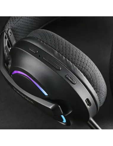 Mars Gaming MHWQUASAR auricular y casco Auriculares Inalámbrico Diadema Juego USB Type-C   USB Type-A Bluetooth Negro