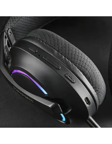 Mars Gaming MHWQUASAR auricular y casco Auriculares Inalámbrico Diadema Juego USB Type-C   USB Type-A Bluetooth Negro