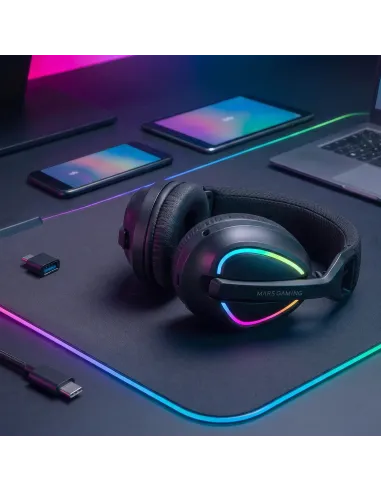 Mars Gaming MHWQUASAR auricular y casco Auriculares Inalámbrico Diadema Juego USB Type-C   USB Type-A Bluetooth Negro