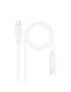 Nanocable Cable USB 2.0 3A, tipo USB-C M-USB-C M, Blanco, 1.5 m