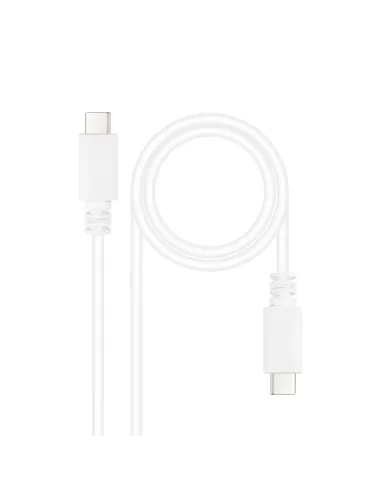 Nanocable Cable USB 2.0 3A, tipo USB-C M-USB-C M, Blanco, 1.5 m