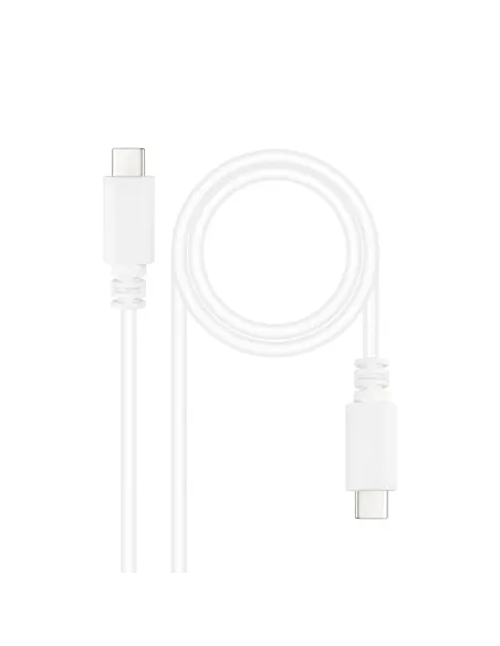 Nanocable Cable USB 2.0 3A, tipo USB-C M-USB-C M, Blanco, 1.5 m