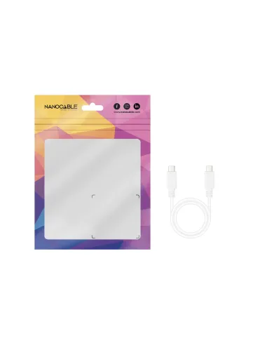 Nanocable Cable USB 2.0 3A, tipo USB-C M-USB-C M, Blanco, 1.5 m