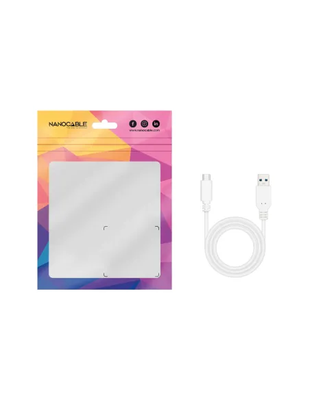 Nanocable Cable USB 3.1, Gen2 10 Gbps 3A, tipo USB-C M-A M, Blanco, 1.5 m