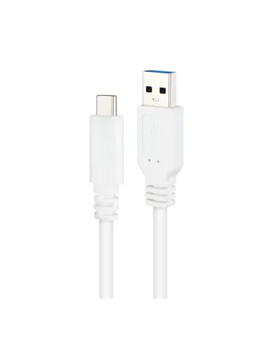 Nanocable Cable USB 3.1, Gen2 10 Gbps 3A, tipo USB-C M-A M, Blanco, 1 m