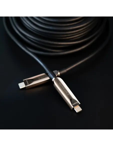 Nanocable Cable USB 3.2 Gen2x1 AOC, 60W 3A PD 10Gbps 8K@60Hz, USB-C M M, 5m, Negro