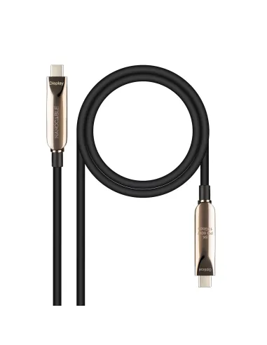 Nanocable Cable USB 3.2 Gen2x1 AOC, 60W 3A PD 10Gbps 8K@60Hz, USB-C M M, 10m, Negro