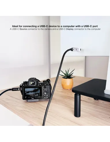 Nanocable Cable USB 3.2 Gen2x1 AOC, 60W 3A PD 10Gbps 8K@60Hz, USB-C M M, 10m, Negro