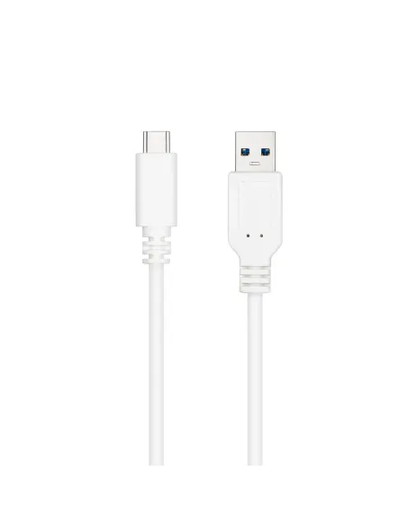 Nanocable Cable USB 3.1, Gen2 10 Gbps 3A, tipo USB-C M-A M, Blanco, 2 m