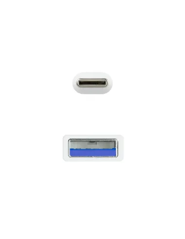 Nanocable Cable USB 3.1, Gen2 10 Gbps 3A, tipo USB-C M-A M, Blanco, 2 m