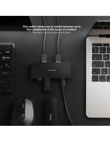 Nanocable Switch Conmutador 2x USB 3.0 a 2xUSB-A 3.0 + 2x USB-C 3.0