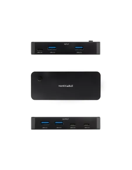 Nanocable Switch Conmutador 2x USB 3.0 a 2xUSB-A 3.0 + 2x USB-C 3.0