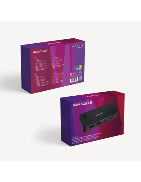 Nanocable Switch Conmutador 2x USB 3.0 a 2xUSB-A 3.0 + 2x USB-C 3.0