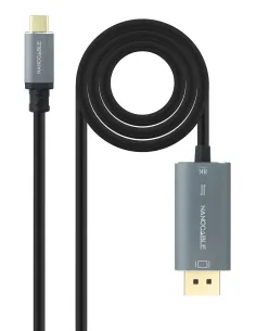 Nanocable 10.15.5022 adaptador de cable de vídeo 2 m USB Tipo C DisplayPort Negro