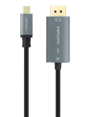 Nanocable 10.15.5022 adaptador de cable de vídeo 2 m USB Tipo C DisplayPort Negro