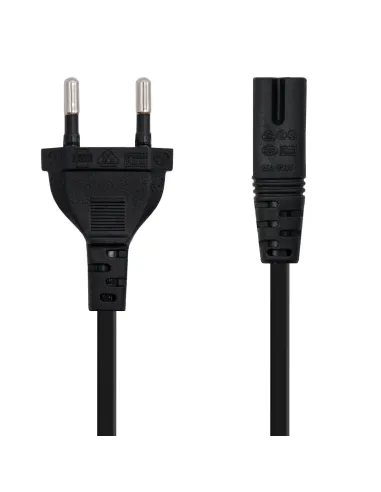 Nanocable Cable de Alimentación con forma 8, CEE7 16 M – C7 H, Negro, 3m