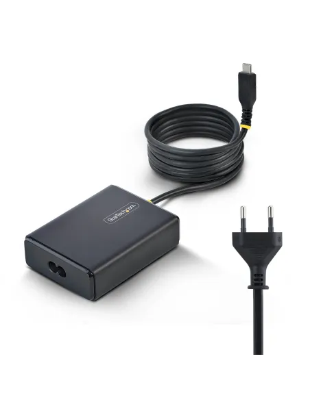 StarTech.com Cargador USB-C para Portátil con Cable Tipo C Integrado de 1,5m - Bloque Cargador Tipo C para MacBook Pro, Dell