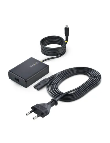 StarTech.com Cargador USB-C para Portátil con Cable Tipo C Integrado de 1,5m - Bloque Cargador Tipo C para MacBook Pro, Dell